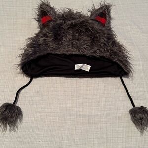 Amscan Dark Gray wolf costume hat. Adult OS.   EUC